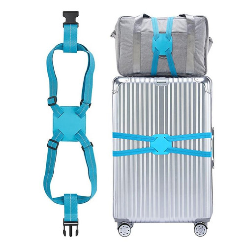 Backpack Luggage Binding Elastic Elastic Straps(Lake Blue)