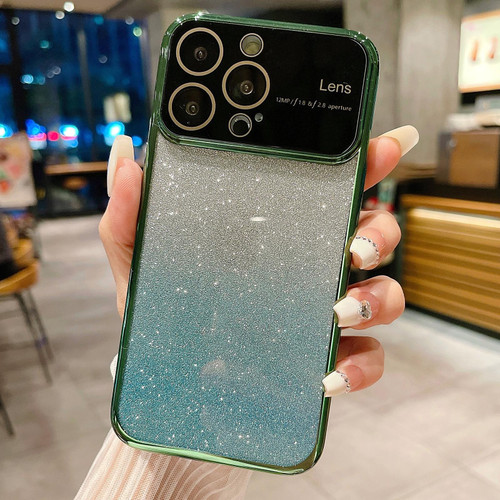 For iPhone XS / X Electroplating TPU Gradient Phone Case(Dark Green)