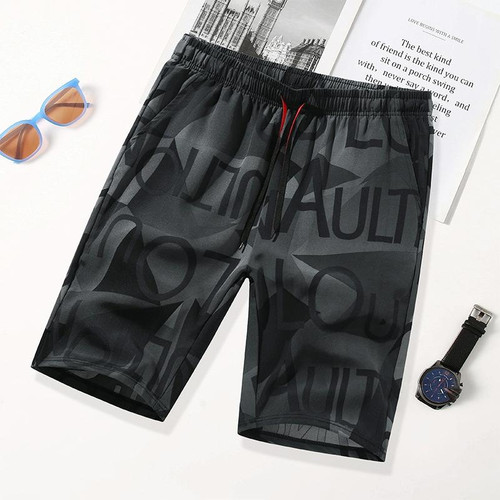 Men Summer Thin Straight Leg Casual Shorts, Size:XL(Grey)