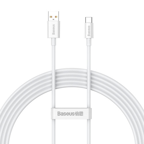 Baseus P10320102214-03 100W USB to USB-C / Type-C Fast Charging Data Cable, Length: 2m(White)