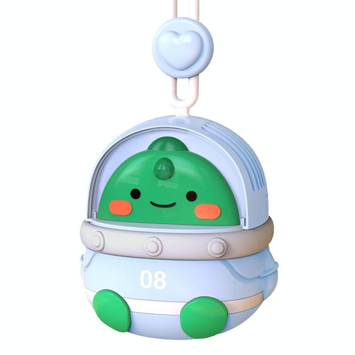 CS1327 Small USB Charging Cartoon Hanging Neck Fan Portable Leafless Silent Mini Fan(Dinosaur)