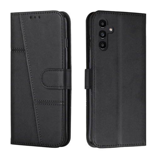 For Samsung Galaxy A24 4G Stitching Calf Texture Buckle Leather Phone Case(Black)