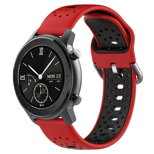 For Amazfit GTR 42mm 20mm Breathable Two-Color Silicone Watch Band(Red+Black) For Amazfit GTR 42mm 20mm Breathable Two-Color Silicone Watch Band(Red+Black)