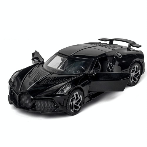 1:32 Alloy Sports Car Model With Sound And Light Boy Toy Car Decoration(Bright Black)
