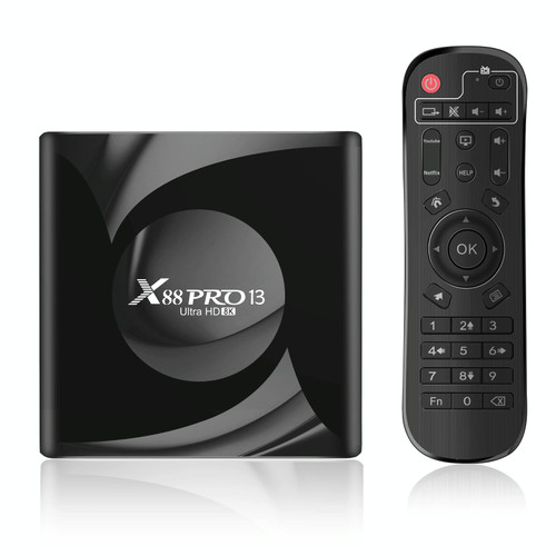 X88 Pro 13 Android 13.0 Smart TV Box with Remote Control, RK3528 Quad-Core, 2GB+16GB (EU Plug)
