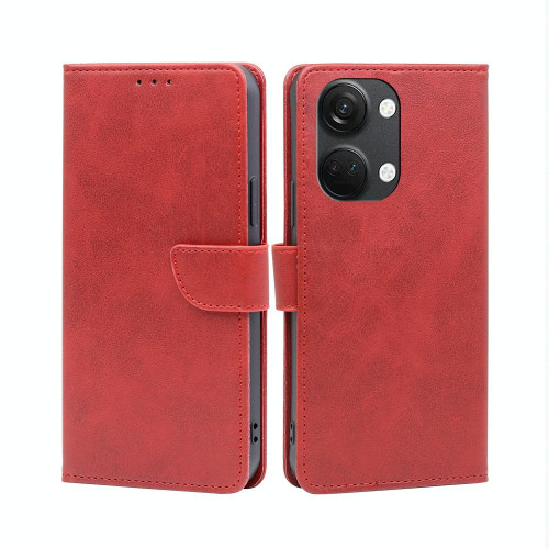 For OnePlus Ace 2V 5G Calf Texture Buckle Flip Leather Phone Case(Red)