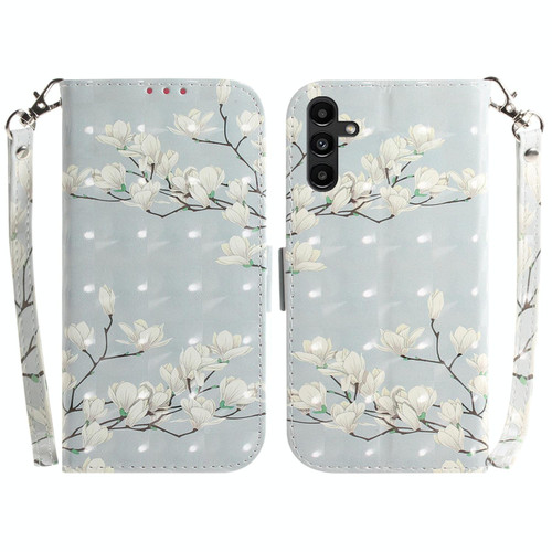 For Samsung Galaxy A13 5G 3D Colored Horizontal Flip Leather Phone Case(Magnolia)