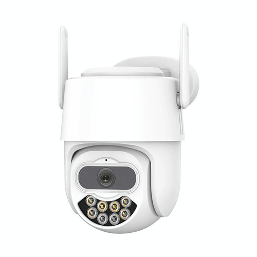 QX82 400W Dual Screen Dual Channel Synchronous Monitoring IP Camera, Plug:UK Plug