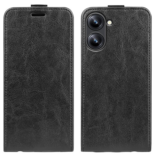 For Realme 10 4G R64 Texture Vertical Flip Leather Phone Case(Black)