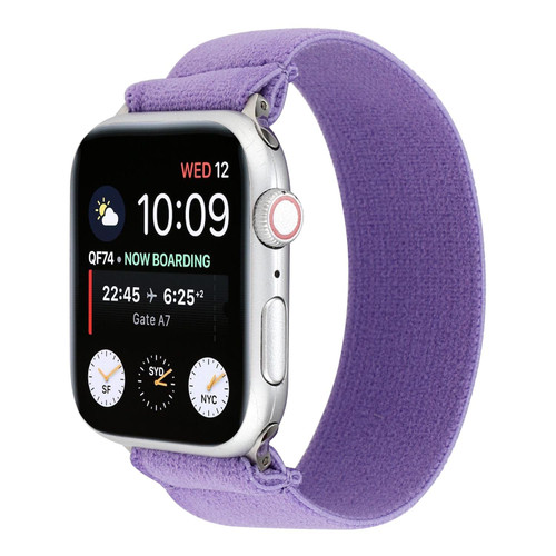Elastic Nylon Braid Watch Band For Apple Watch Ultra 49mm&Watch Ultra 2 49mm / Series 9&8&7 45mm / SE 3&SE 2&6&SE&5&4 44mm / 3&2&1 42mm(Purple) Elastic Nylon Braid Watch Band For Apple Watch Ultra 49mm&Watch Ultra 2 49mm / Series 9&8&7 45mm / SE 3&SE 2&6&SE&5&4 44mm / 3&2&1 42mm(Purple)