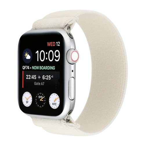 Elastic Nylon Braid Watch Band For Apple Watch Ultra 49mm&Watch Ultra 2 49mm / Series 9&8&7 45mm / SE 3&SE 2&6&SE&5&4 44mm / 3&2&1 42mm(White)
