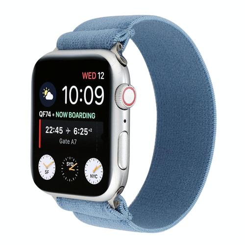 Elastic Nylon Braid Watch Band For Apple Watch Ultra 49mm&Watch Ultra 2 49mm / Series 9&8&7 45mm / SE 3&SE 2&6&SE&5&4 44mm / 3&2&1 42mm(Blue)