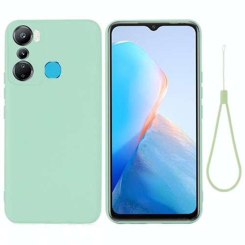 For Infinix Hot 20 Play X6825 Pure Color Liquid Silicone Shockproof Phone Case(Green) For Infinix Hot 20 Play X6825 Pure Color Liquid Silicone Shockproof Phone Case(Green)