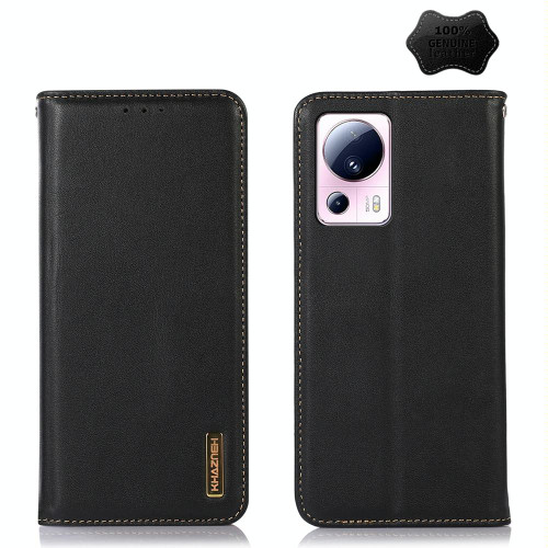 For Xiaomi 13 Lite / Civi 2 KHAZNEH Nappa Top Layer Cowhide Leather Phone Case(Black)