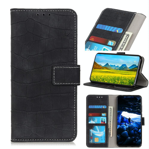 For OnePlus Nord 2T Magnetic Crocodile Texture Horizontal Flip Leather Phone Case(Black)