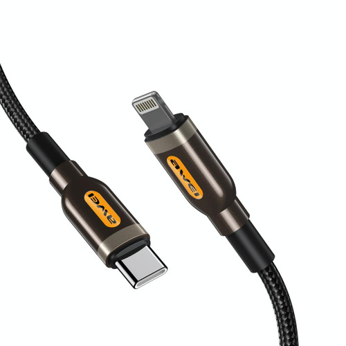 awei CL-125L Type-C / USB-C to 8 Pin Fast Charging Data Cable, Length: 1m(Black)