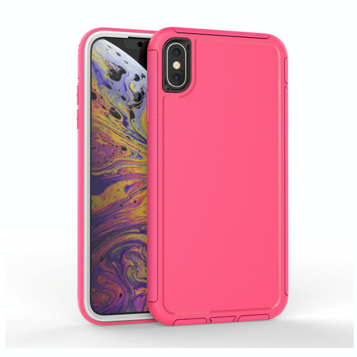 For iPhone XS Max 360 All-inclusive Shockproof Precise Hole PC + TPU Protective Case(Rose Red)