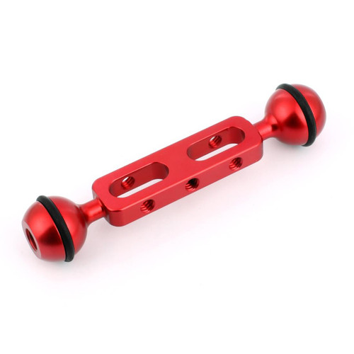 PULUZ 5.1 inch 13cm Aluminum Alloy Dual Balls Arm, Ball Diameter: 25mm(Red)