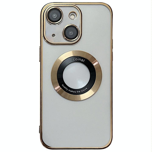 For iPhone 14 Magsafe Electroplating TPU Phone Case(Gold)
