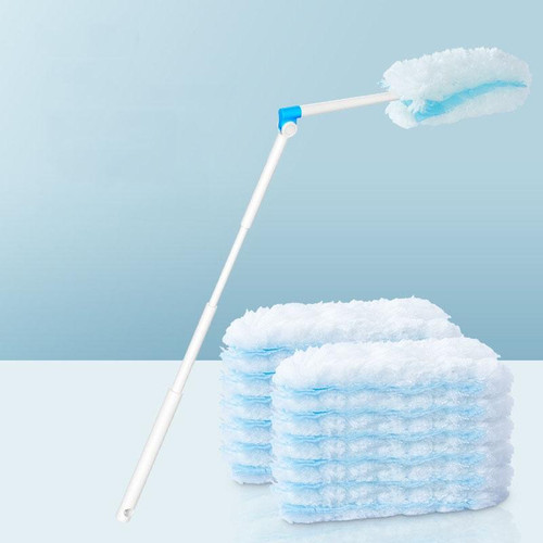 Disposable Household Vacuum Retractable Feather Duster, Style: Long Handle+12 Clothes