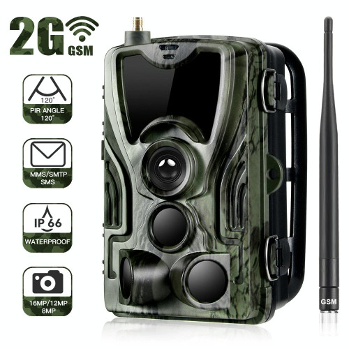 HC801M 2G GSM Waterproof IP66 IR Night Vision Security Hunting Trail Camera, 120 Degree PIR Angle