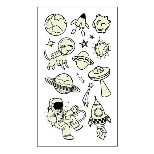 20 PCS Cartoon Spaceship Luminous Children Tattoo Stickers(Y-015)