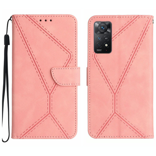 For Redmi Note 11 4G Global Stitching Embossed Leather Phone Case(Pink) For Redmi Note 11 4G Global Stitching Embossed Leather Phone Case(Pink)