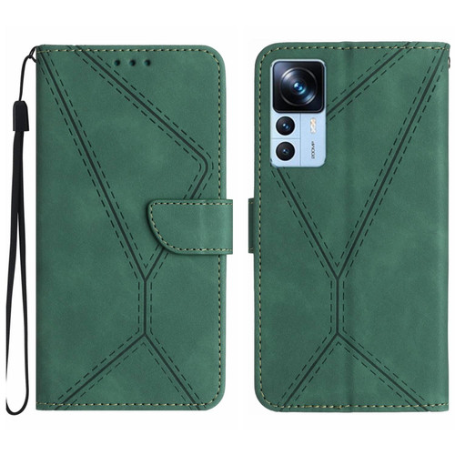 For Xiaomi 12T / 12T Pro Stitching Embossed Leather Phone Case(Green)