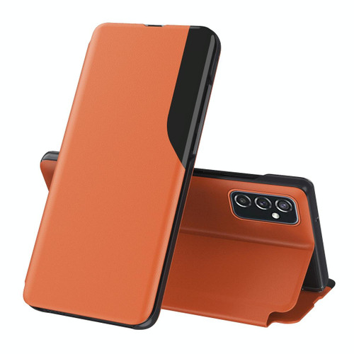 For Samsung Galaxy A73 5G Attraction Flip Holder Leather Phone Case(Orange)