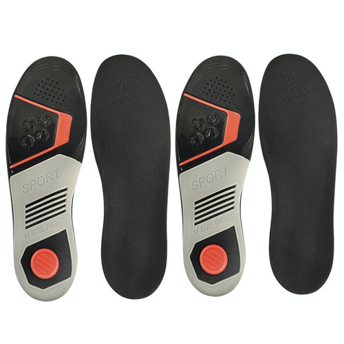 2 Pairs Sports And Casual Insoles TPE Shock Absorption Massage Arch Support Insoles, Size: S