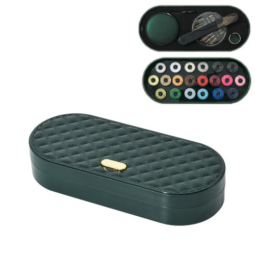 25 in 1 Home Portable Sewing Set Needle and Thread Storage Box(Green)
