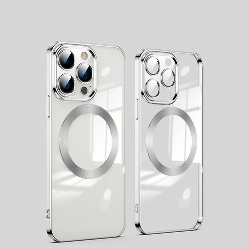 For iPhone 13 Pro MagSafe Magnetic Electroplated Phone Case (Silver)