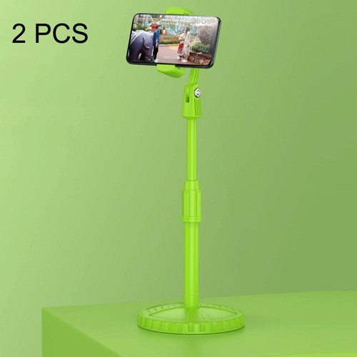 2 PCS Multifunctional Live Telescopic Mobile Phone Desktop Bracket(Mint Green)