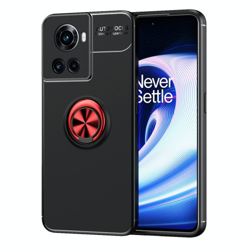 For OnePlus Ace Metal Ring Holder TPU Phone Case(Black Red)