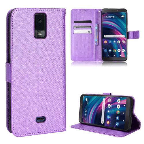 For BLU View 3 B140DL Diamond Texture Leather Phone Case(Purple)