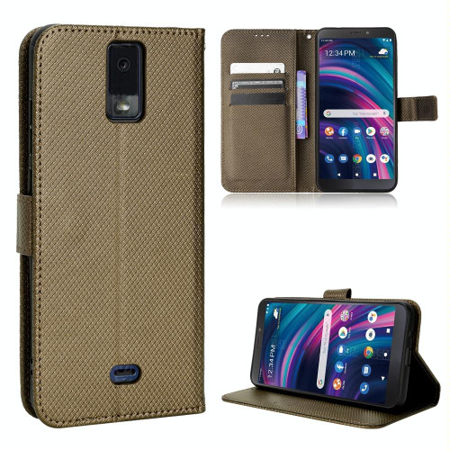 For BLU View 3 B140DL Diamond Texture Leather Phone Case(Brown)