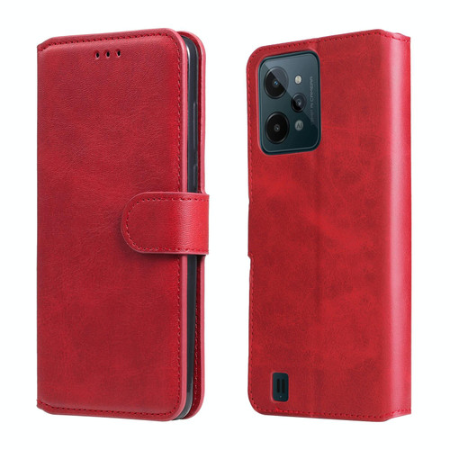For OPPO Realme C31 Classic Calf Texture Flip Leather Case(Red) For OPPO Realme C31 Classic Calf Texture Flip Leather Case(Red)