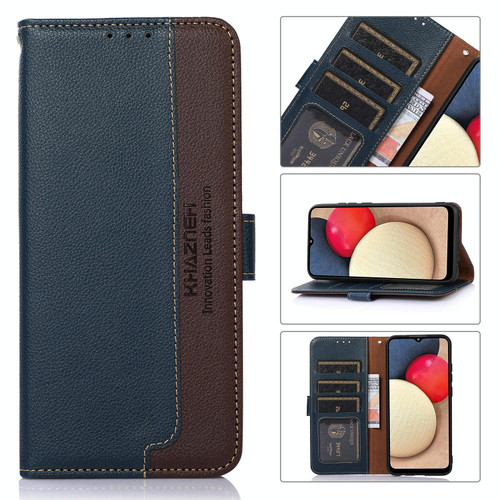 For Samsung Galaxy M53 5G KHAZNEH Litchi Texture Leather RFID Phone Case(Blue)
