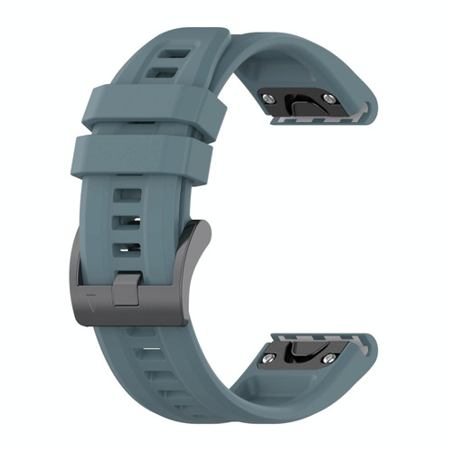 For Garmin Fenix 6 Pro 22mm Silicone Solid Color Watch Band(Rock Cyan)