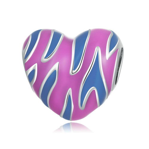 S925 Sterling Silver Contrast Color Heart Beads DIY Bracelet Necklace Accessories S925 Sterling Silver Contrast Color Heart Beads DIY Bracelet Necklace Accessories