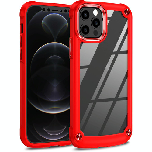 For iPhone 12 Pro Max TPU + PC Lens Protection Phone Case(Red) For iPhone 12 Pro Max TPU + PC Lens Protection Phone Case(Red)