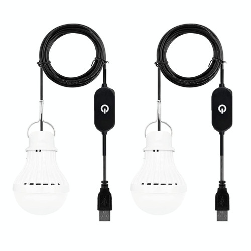 5W USB Bulb Camping Light, Specification: Dimming Wire 6500K Cold White, Quantity:2PCS