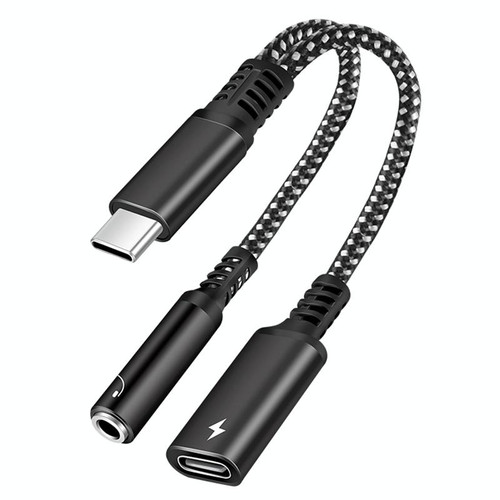 2 in 1 USB-C / Type-C Male to PD 60W USB-C / Type-C Charging + 3.5mm Audio Female Earphone Adapter (Black) 2 in 1 USB-C / Type-C Male to PD 60W USB-C / Type-C Charging + 3.5mm Audio Female Earphone Adapter (Black)