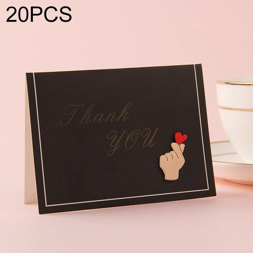 20 PCS 3D Holiday Blessing And Thanksgiving Card(Finger Heart Icon)