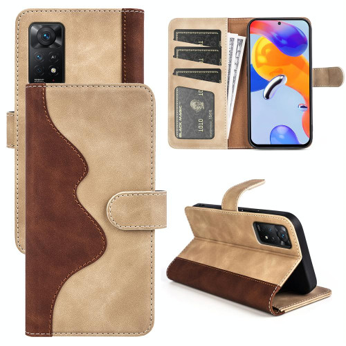 For Xiaomi Redmi Note 11 Pro 5G Global / 4G Stitching Horizontal Flip Leather Phone Case(Yellow)