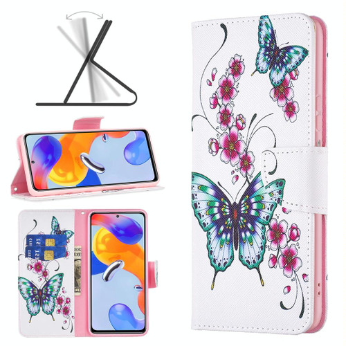 For Xiaomi Redmi Note 11 Pro International Colored Drawing Leather Phone Case(Peach Blossom Butterfly) For Xiaomi Redmi Note 11 Pro International Colored Drawing Leather Phone Case(Peach Blossom Butterfly)