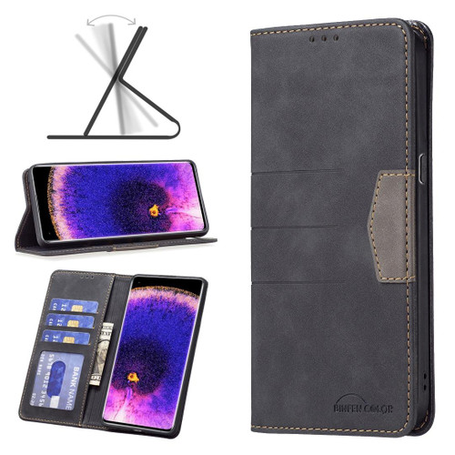 For OPPO Find X5 Magnetic Splicing Leather Phone Case(Black) For OPPO Find X5 Magnetic Splicing Leather Phone Case(Black)