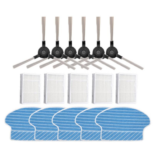 3 Pairs Side Brush+5 Filters+5 PCS Rag Accessories for Proscenic P1 P2 P3  Vacuum Cleaner