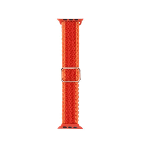 Nylon Braid Watch Band For Apple Watch Ultra 49mm&Watch Ultra 2 49mm / Series 9&8&7 45mm / SE 3&SE 2&6&SE&5&4 44mm / 3&2&1 42mm(Orange Red) Nylon Braid Watch Band For Apple Watch Ultra 49mm&Watch Ultra 2 49mm / Series 9&8&7 45mm / SE 3&SE 2&6&SE&5&4 44mm / 3&2&1 42mm(Orange Red)
