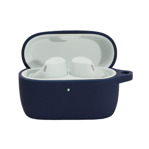 Solid Color Silicone Earphone Protective Case For Jabra Elite 4(Midnight Blue)